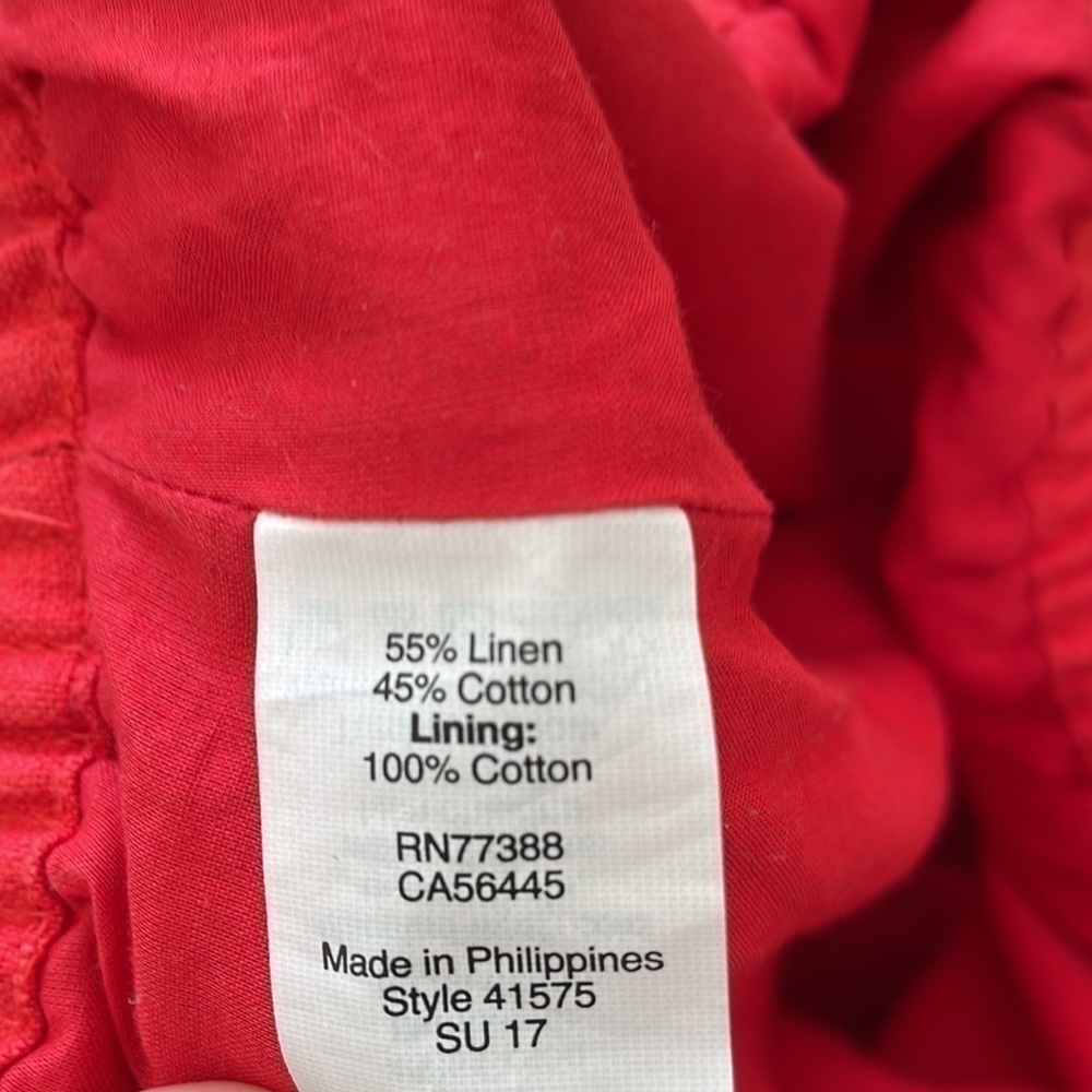 ❤️ J. Crew Coral Linen Cotton City Mini Skirt Paperbag Stretch Waist Size 0​ - Picture 4 of 4